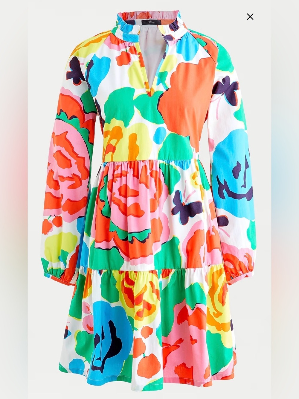 J Crew tiered popover dress jardin floral